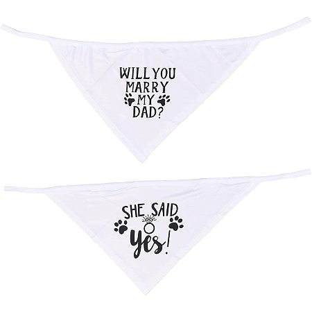 GORGECRAFT 2PCS Will You Marry My Daddy Dog Bandana She Said Yes Dog Engagement Announcement Wedding Photo Prop Pet Scarf Accessories for Small, Medium, Large Dogs