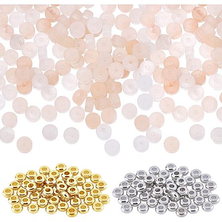 NBEADS About 167 Pcs Natural Pink Aventurine Beads, 4mm Heishi Disc Beads Strands with 100 Pcs Brass Spacer Beads Flat Round Stone Loose Beads for DIY Bracelets Necklaces Jewelry Craft Making