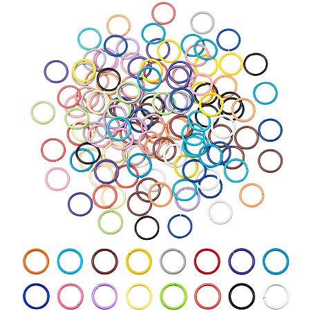 PandaHall Elite 160pcs 10mm Iron Open Jump Rings Jewelry DIY Findings for Choker Necklaces Bracelet Making, 16 Colors