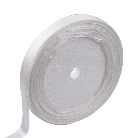 NBEADS 10 Rolls of 6mm White Satin Ribbon Fabric Ribbon Silk Satin Roll for Bows Crafts Gifts Party Wedding; About 22.86m/roll