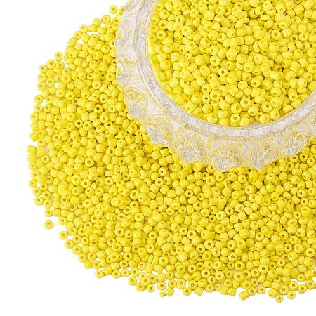 ARRICRAFT 6/0 Glass Seed Beads Round Pony Bead Diameter 4mm About 4500Pcs for Jewelry DIY Craft Yellow Opaque Colors