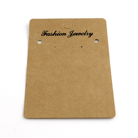 Honeyhandy Rectangle Shape Cardboard Earring Display Cards, Camel, 100x65x0.5mm