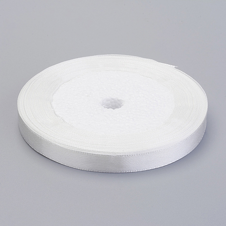 Honeyhandy Milk White Satin Ribbon Wedding Sewing DIY, 3/8 inch(10mm) wide, 25yards/roll(22.86m/roll)