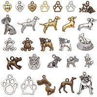 NBEADS 120g Pet Dog Theme Tibetan Style Alloy Pendants, 28 RANDOM MIXED Kinds of Cute Pet Dog Theme Pendant Charms Jewelry Crafting Supplies for DIY Necklace Bracelet Arts Projects