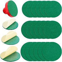 CHGCRAFT 18Pcs 94mm/74mm/59mm Air Hockey Mallet Felt Pads Replacement Green Air Hockey Pushers Pad Flat Round Self Adhesive Felt Sticker for Air Hockey Pushers Strikers