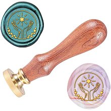 ARRICRAFT Wax Seal Stamp 0.98inch Holding Stars Stamp Vintage Wax Stamp with Replacement Brass Head Wood Handle Sealing Wax for Greeting Card Envelope Invitation Gift Wrapping