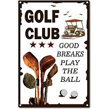 CREATCABIN Golf Club Tin Sign Vintage Metal Tin Signs Retro Iron Poster Painting for Home Bar Pub Cafe Garage, 8 x 12 Inch