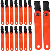 GORGECRAFT 24Pcs Reflective Tack Trail Markers Hunting Road Signs with Iron Clips Plastic High Visibility Hanging Trail Marking Reflectors for Tree-Stand Hiking Running Climbing Outdoor Orange