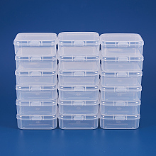 BENECREAT 18 Pack 2.1x2.1x0.78 Square Clear Plastic Bead Storage Containers Box Drawer Organizers with lid for Items, Earplugs, Pills, Tiny Bead, Jewelry Findings