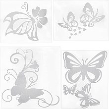 GORGECRAFT 8 Sets Butterfly Car Sticker Decals Women Viny Car Stickers,Funny Car Decoration White Reflective Car Stickers Graphics Suitable for Cars Trucks Motorcycles Laptop Computer