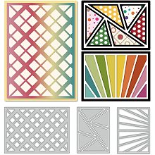 GLOBLELAND 3Pcs Geometric Die Cuts Lattice Boxes Embossing Template Diamond Shape Carbon Steel Die Set for Card Scrapbooking Card DIY Craft