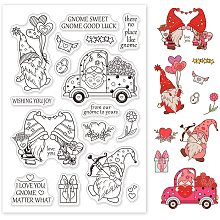 GLOBLELAND Gnome Silicone Clear Stamps Love Heart Rose Gift Box Transparent Stamps for Birthday Valentine's Day Cards Making DIY Scrapbooking Photo Album Decoration Paper Craft