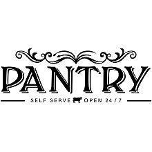 ARRICRAFT Self Serve Pantry PVC Wall Sticker Open 24/7" Art Lettering Vinyl Wall Decal Vintage Pattern PVC Wall Art for Self Serve Pantry Decoration 6"x15"