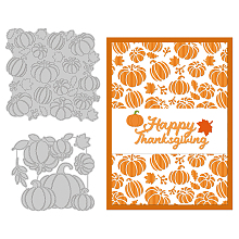 GLOBLELAND 2Pcs Autumn Pumpkin Background Hot Foil Plate Metal Vegetables Foil Plates Dies Emboss Molds for Card Making DIY Scrapbooking Photo Album Decorative