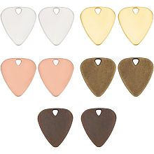 BENECREAT 10PCS Alloy Guitar Plectrum, 5 Colors Alloy Guitar Accessories, Mixed Color Blank Stamping Tab for Acoustic Guitar, Electric Guitar and Bass Guitar