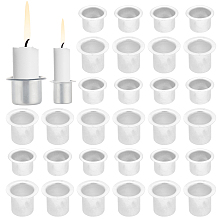 PandaHall Elite 40pcs Mini Metal Candle Inserts, 2 Sizes Candlestick Holder Cup Aluminum Metal Candle Cups Candle Drip Protectors Drip Catchers for Wax Dripping Wood Tree Table Candle Accessories