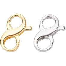 SUNNYCLUE 1 Box 2Pcs 925 Sterling Silver Lobster Clasp Double Lobster Clasps Infinity Clasp Number 8 Bracelet Extender Necklace Shortener Clasp for Jewelry Making Findings Women Adults DIY Crafts