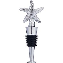 GORGECRAFT Wine Stoppers Reusable Starfish Silicone Wine Bottle Stopper Wine Toppers with Alloy Finding Accessories DIY Funny Gift for Winebottle Housewarming Holiday Christmas Halloween Wedding