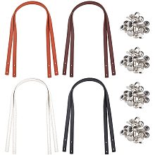 WADORN 8pcs Leather Bag Strap Replacement, 22.6 Inch Handmade Leather Purse Handles Belt Shoulder Bag Strap Handbag Strap with Rivets DIY Purse Making Supplies(0.47inch Wide)