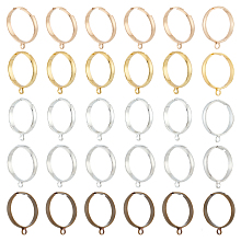 DICOSMETIC 50Pcs 5 Colors Adjustable Brass Loop Ring Base, Finger Ring Components, Mixed Color, Hole: 2mm, US Size 6~10(17~20mm), 10Pcs/color