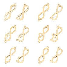 UNICRAFTALE 12Pcs 6 Styles Infinity Connector Charms 304 Stainless Steel Infinity Heart Link Pendants 1.2mm Hole Infinity with Heartbeat Bracelet Charms Metal Charms for DIY Necklace Earring Making