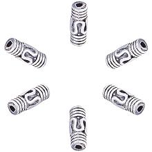 PandaHall Elite 300pcs Column Spacer Beads Tibetan Alloy Antique Silver Tube Metal Beads Jewelry Spacers for Bracelet Jewelry Making, 8.5x3mm