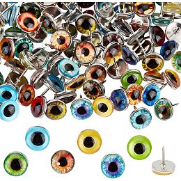 PandaHall Elite 100pcs Push Pins Dragon Eye Thumb Tacks Glass Eyeball Wall Pins Mini Decorative Thumbtacks Cat Owl Bird Eye Map Pins for Wall Corkboard Map Calendar Photo Home Office Craft Projects