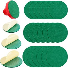 CHGCRAFT 18Pcs 94mm/74mm/59mm Air Hockey Mallet Felt Pads Replacement Green Air Hockey Pushers Pad Flat Round Self Adhesive Felt Sticker for Air Hockey Pushers Strikers