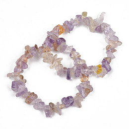 Honeyhandy Unisex Chip Natural Ametrine Beaded Stretch Bracelets, Inner Diameter: 1-3/4~2 inch(4.5~5cm)