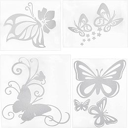 GORGECRAFT 8 Sets Butterfly Car Sticker Decals Women Viny Car Stickers,Funny Car Decoration White Reflective Car Stickers Graphics Suitable for Cars Trucks Motorcycles Laptop Computer