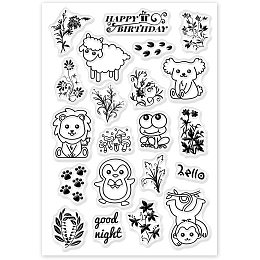 GLOBLELAND Animals and Plant Clear Stamps Silicone Stamp Transparent Stamp for Card Making Decoration and DIY Scrapbooking