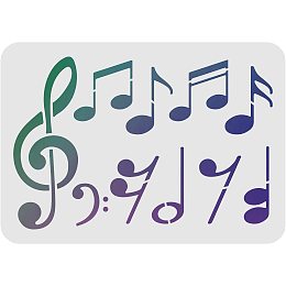 FINGERINSPIRE Music Note Stencil 29.7x21cm/11.6x8.3 inch Plastic Music Note Drawing Painting Stencils Rectangle Reusable Stencils for Painting on Wood, Floor, Wall and Tile