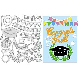 GLOBLELAND Graduation Party Cutting Dies Bachelor Cap Balloon Die Cuts for DIY Scrapbooking Festival Greeting Cards Making Paper Cutting Album Envelope Decoration