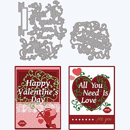 GLOBLELAND Happy Valentine's Day Cutting Dies Valentine's Day Words Embossing Stencil Template Carbon Steel Crafting Die Cut for Card Making Scrapbooking Photo Album Decoration