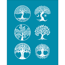 OLYCRAFT Silk Screen Printing Stencil, for Painting on Wood, DIY Decoration T-Shirt Fabric, Tree of Life Pattern, 100x127mm