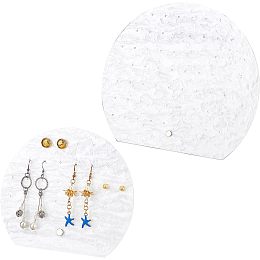 FINGERINSPIRE 2 Sets Seashell Color Acrylic Earrings Display Stand 96 Holes Detachable Round Water Ripples Ear Stud Display Holder Board Jewelry Earrings Organizer for Show, Retail, Photography Props