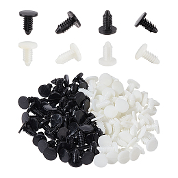 AHANDMAKER 100 Pcs Strapping Rivets, Medium Multi-Gauge Rivets, 3/5" Length Patio Chair Strapping Fasteners, Lawn Chair Webbing Patio Chair Repair Kit for Outdoor Furniture Lounge, Black&White