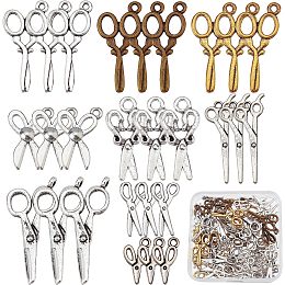 SUNNYCLUE 1 Box 72Pcs 9 Style Tibetan Style Zinc Alloy Pendants Scissor Shapes Antique Silver Scissors Charms Pendants Scissor Beads Pendants for Jewerly Makeing Charm DIY Craft Necklace Bracelet