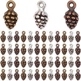 SUNNYCLUE 1 Box 90Pcs 3 Colors Thanksgiving Charms Pine Cone Charms Bulk Tiny Pinecone Fall Autumn Harvest Charm for Jewelry Making Charms DIY Earrings Bracelet Necklace Craft Christmas Party Decor