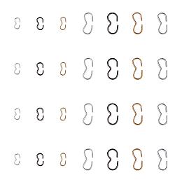 PandaHall Elite 640pcs 2 Size 4 Color Iron Quick Links Connectors 8 Shape Charm Knot Chain Clasp for DIY Bracelet Necklace Jewelry Making, Nickel Free