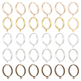 DICOSMETIC 50Pcs 5 Colors Adjustable Brass Loop Ring Base, Finger Ring Components, Mixed Color, Hole: 2mm, US Size 6~10(17~20mm), 10Pcs/color