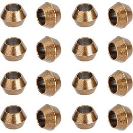 SUPERFINDINGS 16Pcs Brass European Lanyard Bead Large Hole Antique Bronze Barrel Spacer Beads Vintage Round Craft Beads Metal Knife Lanyard Bead for Knife Zipper Pull Jewelry 6mm Hole