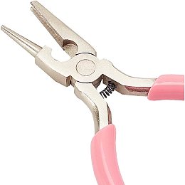 SUNNYCLUE 4.9 Inch Concave and Round Pliers Jewelry Pliers Wire Looping Pliers Mini Precision Pliers Wire Bending Tools for DIY Jewelry Making Hobby Projects, Pink