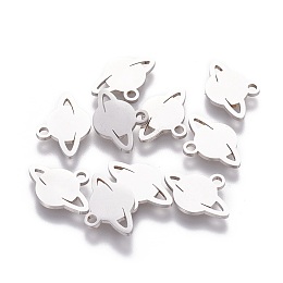 Honeyhandy 201 Stainless Steel Universe Space Charms, Planet, Stainless Steel Color, 10.4x14.3x1mm, Hole: 1.5mm