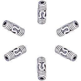 PandaHall Elite 300pcs Column Spacer Beads Tibetan Alloy Antique Silver Tube Metal Beads Jewelry Spacers for Bracelet Jewelry Making, 8.5x3mm