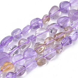 Honeyhandy Natural Ametrine Beads Strands, Nuggets, Tumbled Stone, 5~11x5~8x3~6mm, Hole: 0.8mm, about: 52~56pcs/Strand, 15.94 inch(40.5cm)