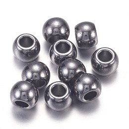 Honeyhandy Tibetan Style Alloy European Beads, Large Hole Beads, Cadmium Free & Lead Free, Rondelle, Gunmetal, 10x7mm, Hole: 4.5mm