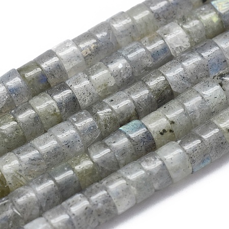 ARRICRAFT Natural Labradorite Beads Strand, Flat Round, 4x2mm, Hole: 0.7mm, about 167pcs/strand, 15.35 inches(39cm)