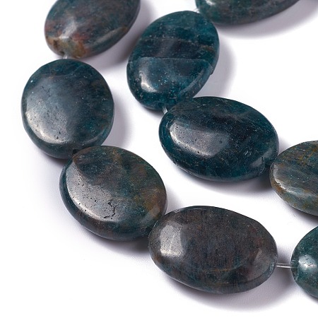 ARRICRAFT Natural Apatite Beads Strands, Oval, 25x18x7~8mm, Hole: 0.8mm, about 16pcs/strand, 15.55 inches(39.5cm)