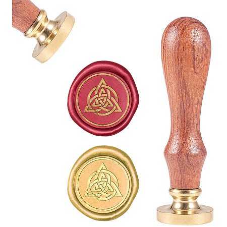 CRASPIRE Wax Seal Stamp Geometric, Wax Sealing Stamps Vintage Wax Seal Stamp Fancy Retro Wood Stamp Removable Brass Seal Wood Handle for Wedding Invitations Embellishment Bottle Decoration Gift Card